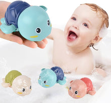 Load image into Gallery viewer, Swimming Turtle Wind Up Bath Toys 3 Piece
