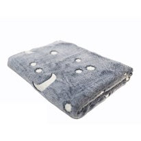 Magic Glow In The Dark Blanket Grey with Moons and Stars