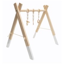 Load image into Gallery viewer, Wooden Baby Gym with 3pcs Hanging Sensory Toys
